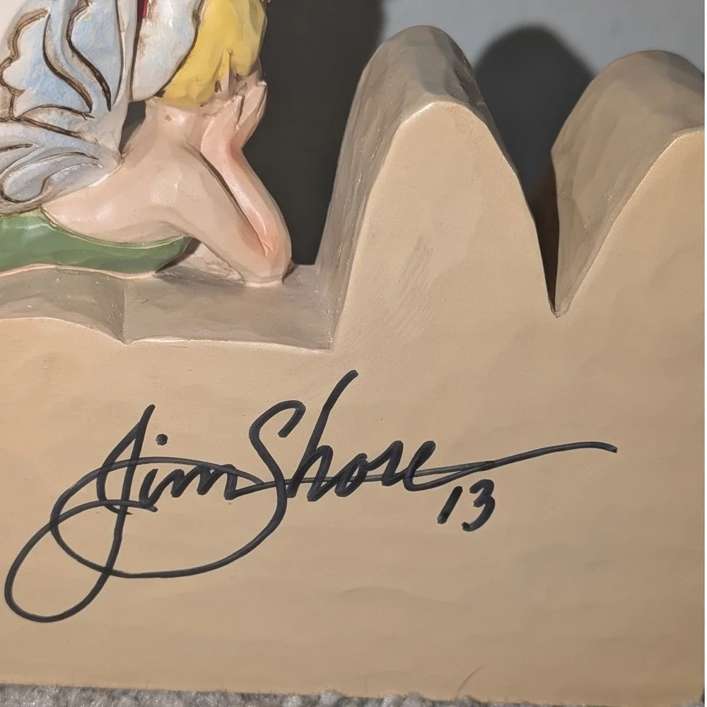 Jim‎ Shore Disney Traditions Tinker Bell Merry Word Plaque Figurine SIGNED Boxed